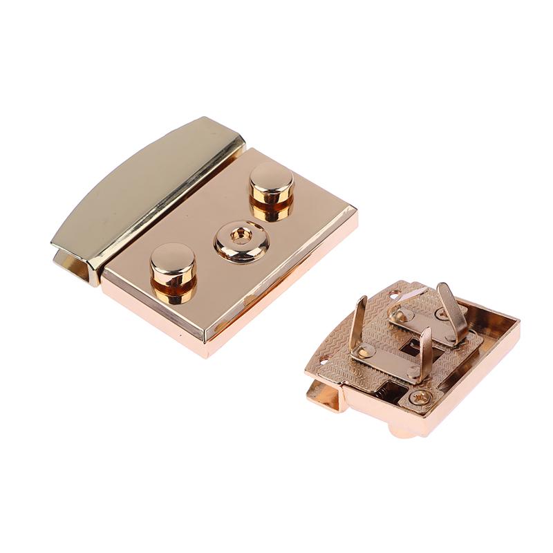 Square Push Lock Spring Metal Twist Lock Snap Closure Briefcase Closure Bag Lock Clasp Fasteners For Leather Bag
