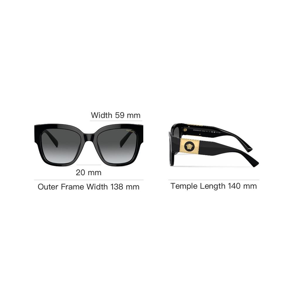 Versace Letter Pattern Decorative Acetate Irregular Shape Sunglasses Women sunglasses Black O4437U-OGB1T354_ONUL