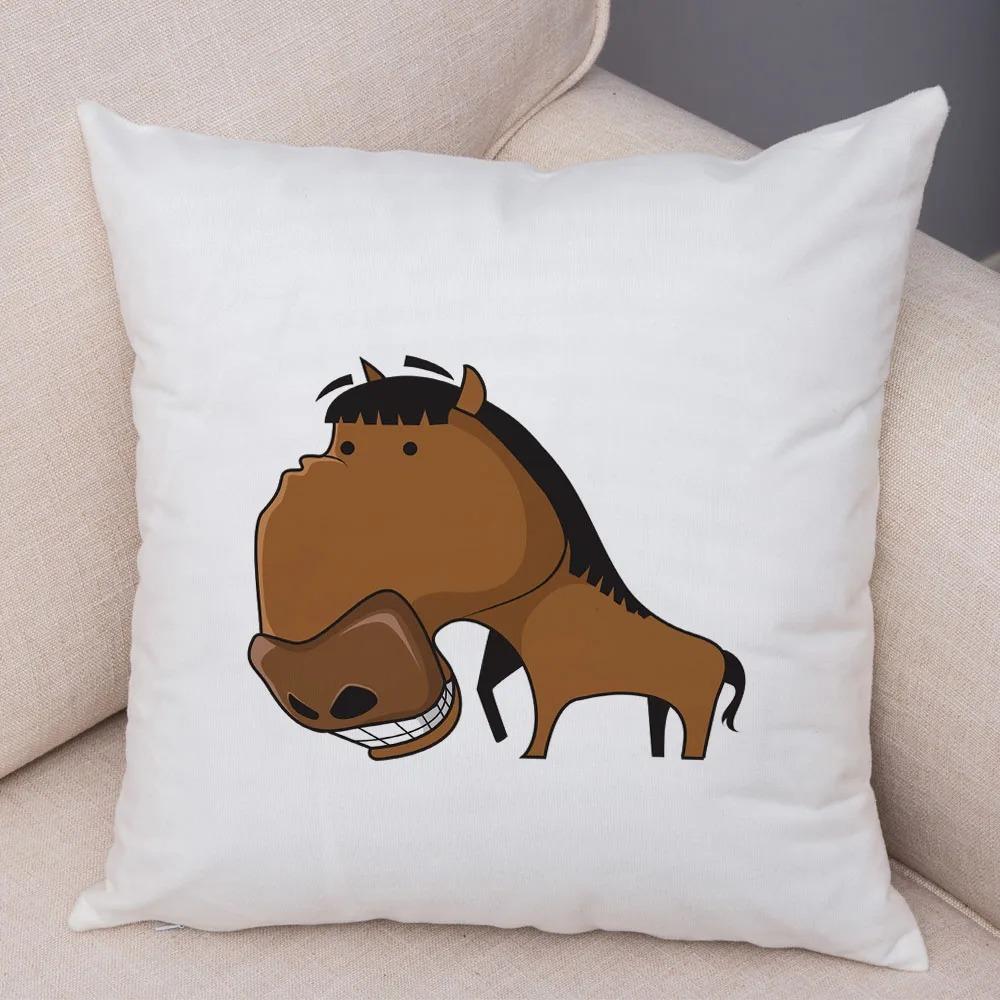 Забавные наволочки с изображением животных из мультфильмов для офиса, гостиной, дома, наволочки для автомобиля, украшения