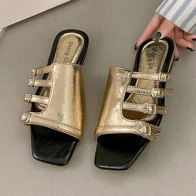 Женские шлепанцы на каблуке Повседневная обувь Летняя обувь для ходьбы Уютные сандалии Женские 2025 Новая трендовая обувь Дизайнерский бренд Пляжные Mujer Zapatillas