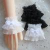 Sweet Lolita Hand Sleeve Cute Fairy Wrist Cuffs Ruffled Bow Lace Pleated Fake Cuffs Decoration Cosplay Accessories