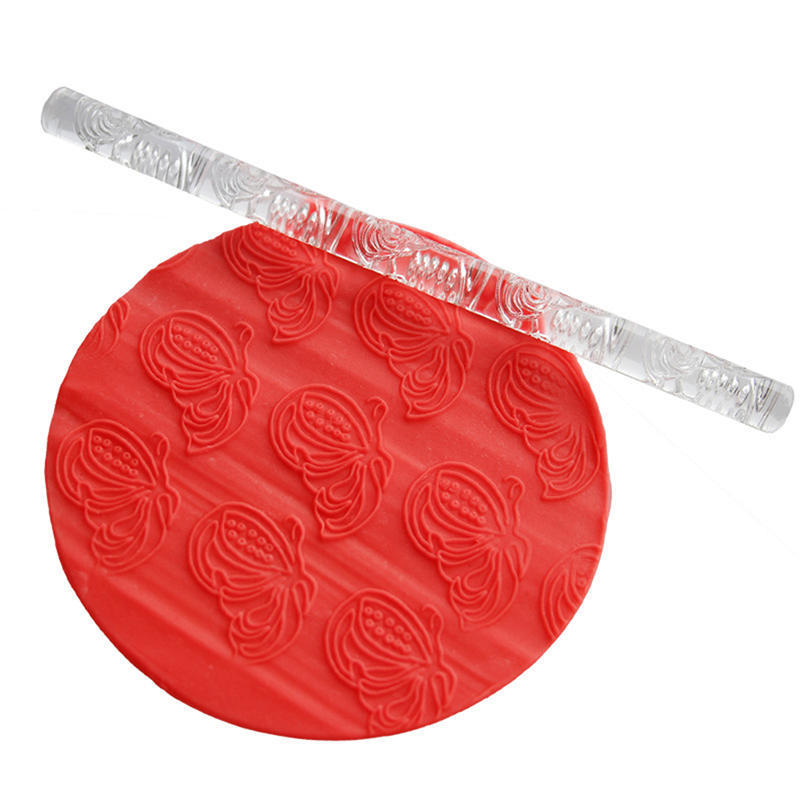 Тиснение акриловая скалка помадка сахар ремесло торт инструмент для украшения выпечки