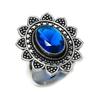 Кольцо ручной работы из серебра 925 пробы с голубым топазом, размер 8.5 N4k06