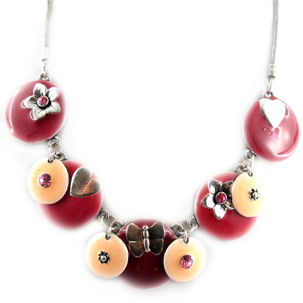 Les Trésors De Lily [E7023] — Розовое дизайнерское колье «Макаронс»