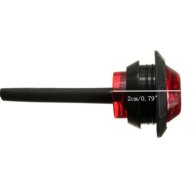 1Pc 12V 24V 3Led 3/4" Round Trailer Side Marker Lights Yellow White Red Trucks