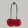Sweet Cherry Red Underarm Bag Women Water Splash Proof Creative Berry Handbag Ladies Lightweight Polyester Leather Shoulder Bag