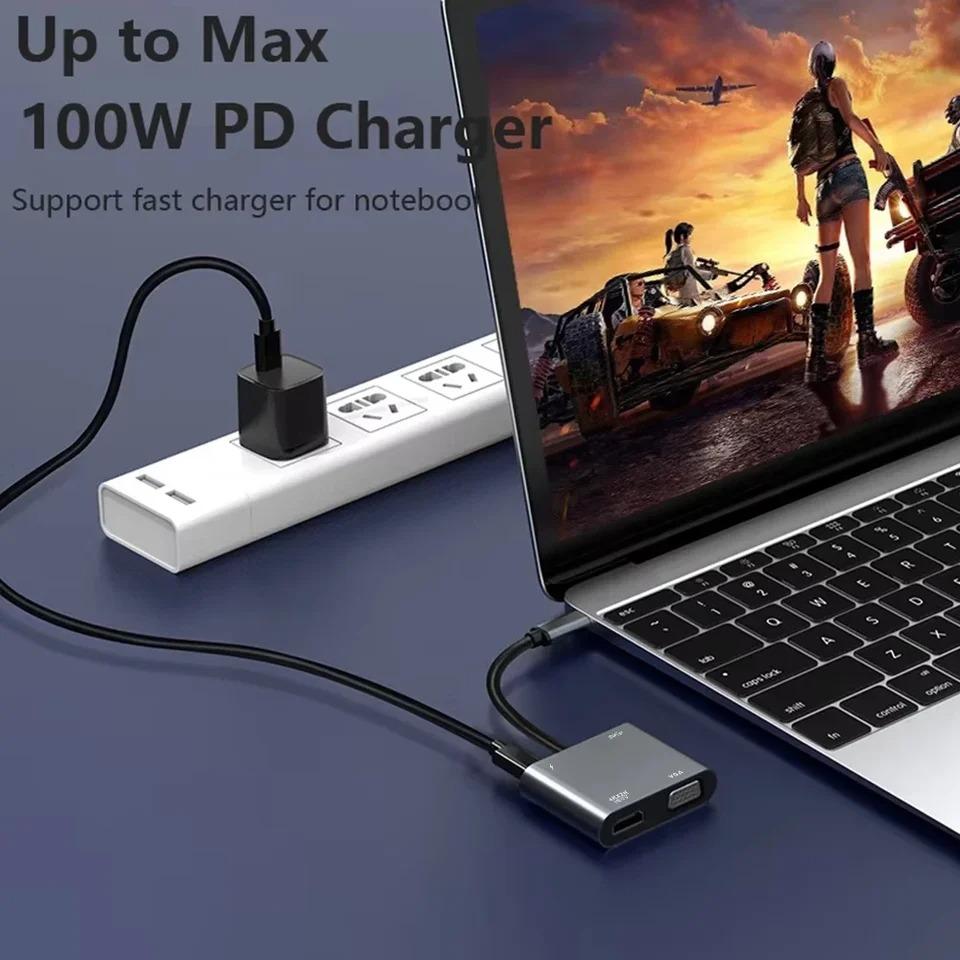 Хаб USB Type-c 3 в 1 Разветвитель USB C на HDMI-совместимый ХАБ Type-c на HDMI-совместимый USB3.0 Док-станция Для конвертера Macbook Air