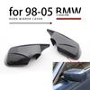 M4 Sport Sytle Car Side Rear View Mirror Cover Cap Shell Replacement Carbon Fiber Look for BMW E46 E39 1998-2005 4