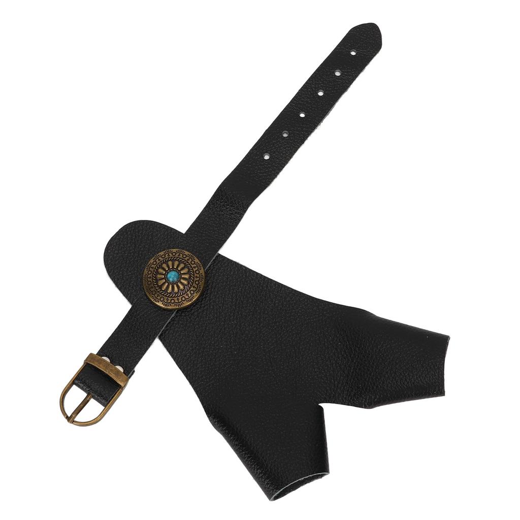 Стрельба из лука Защита руки ПУ кожа Регулируемый ремешок Винтажная отделка заклепками Защита руки Перчатка Черный