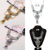Ethnic Style Simulation Gemstone Decoration Women Necklace And Earring Set