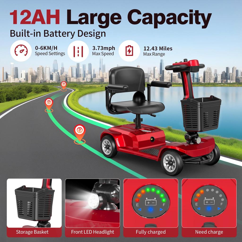 X-02 Мобильный скутер - 24В 300Вт, Макс. скорость 6км/ч, Макс. нагрузка 190КГ, Запас хода 20КМ