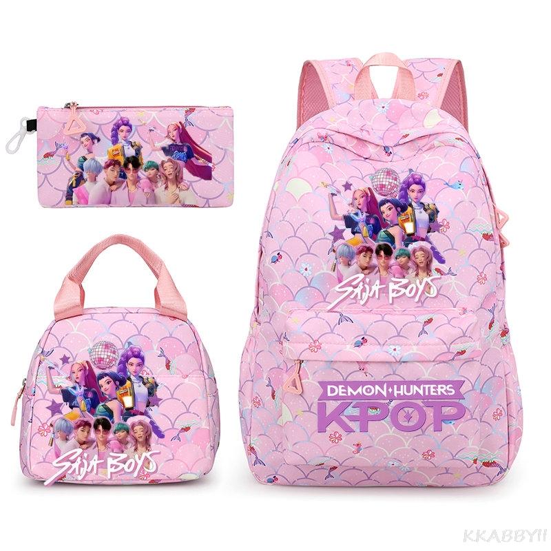 Fashion Backpacks 3pcs Rumi Mira Zoey HUNTR/ Boys School Bags For Women Girls Kawaii Capacity Mochilas