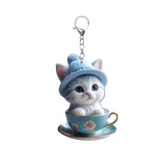 Мультяшный кот акриловый кулон подвесное украшение высокая прочность легко повесить декоративное зеркало заднего вида автомобиля брелок подвеска
