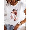 Women's Fashion Short-sleeved Casual T-shirt Clothes Summer  Clothing Ladies Print Graphic Tops