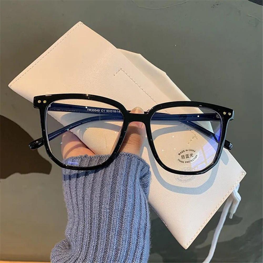 Прозрачная черно-белая градиентная оправа для очков сверхлегкая для большого лица, стройнящая, для маленького лица