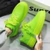 Тренд Новые мужские флуоресцентно-зеленые лакированные туфли на платформе Мужские спортивные кроссовки для ходьбы Tenis Masculino Zapatos Hombre