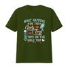 What Happens On The Girls Trip Stays Funny Vacation T Shirt vintage Washed Unisex Slightly Comfortable Versatile Casual