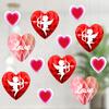 6 шт. украшение в виде сердца ко Дню святого Валентина, бумажные соты, подвесные украшения, романтические красные, розовые, сердечки для вечеринок
