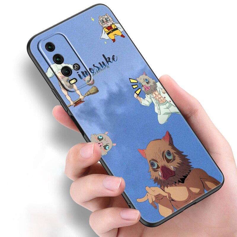 Anime Demon Slayer Inosuke Silicone Phone Case For Xiaomi Redmi Note 11 10 9 8 Pro 11T 10T 10S 9S 8T 9 9A 9C 9T Black Soft Cover