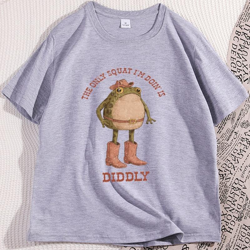 The Only Squat Funny Cowboy Frog T Shirt Men Women Western Humor Lazy Gym TShirt Casual Streetwear Clothes