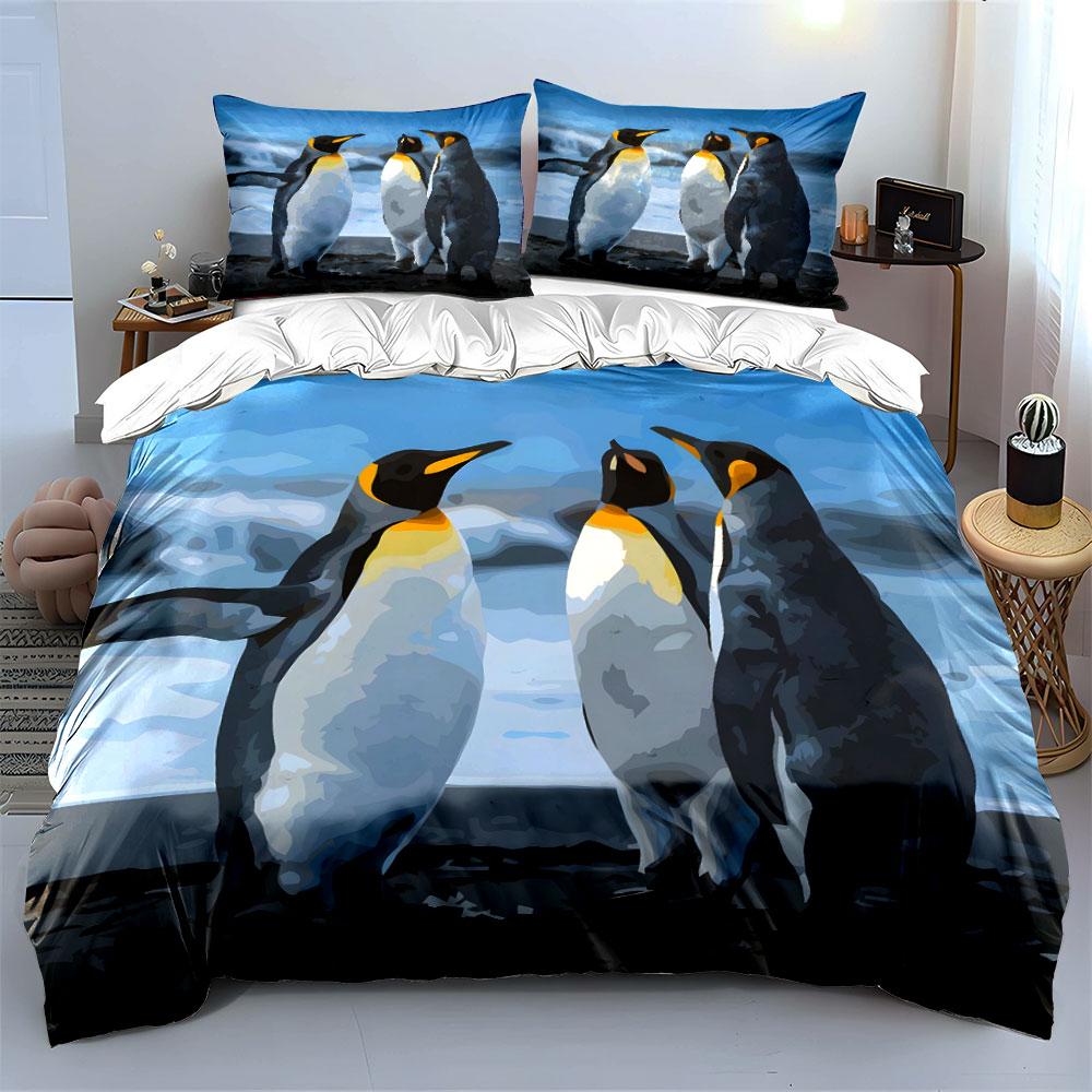 King penguins in landscape. Bedding sets Duvet cover sets Duvet covers Pillowcases(1*Duvet Cover 2*Pillowcases without duvet insert)