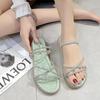 Wearing Cool Slippers Rhinestone Fashion 2021 Summer New Two Wear Sandals Platform Muffin Height Increase Internet Celebrity Slippers Women