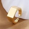 Korean Style Men's Rectangular Minimalist Wide Band Ring