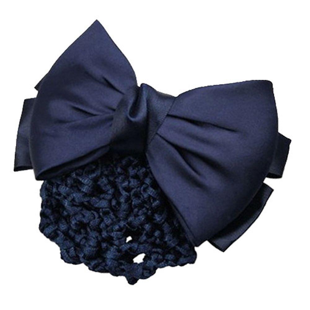 Fashion Bow Barrette Hair Clip Cover Lady Net Bun Snood Hair Accessories Hairpins Satin Bowknot