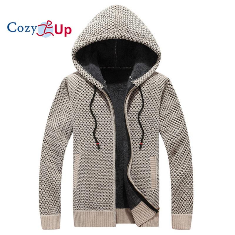 Cozy Up Men Cardigan Sweater with Thick Wool and Hoodie Casual Sweater Warm Coat
