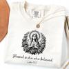 Comfort Colors® Blessed Is She Who Believed Shirt, Luke 1:45 T Shirt, Virgin Mary Shirt, Christian Faith Tee, Religious Floral Art Shirt