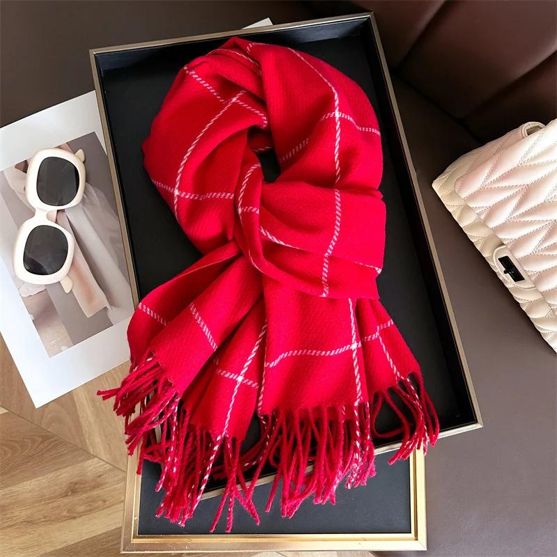 Fashion Plaid Cashmere Warm Scarf New Design Luxury Pashmina Winter Shawl Wraps Bufanda with Tassel Poncho Blanket 2025