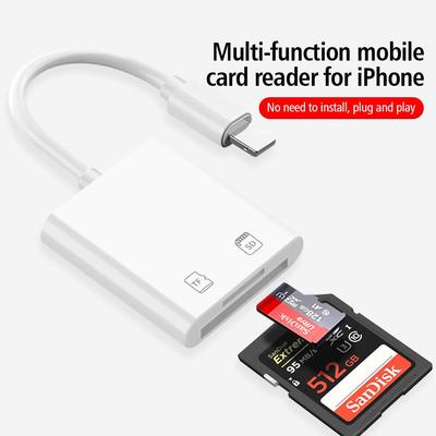 OTG-адаптер 2 в 1 iOS 13 с подсветкой для устройства чтения карт памяти Micro SD TF карта памяти U диск USB 3.0 конвертер данных для iPhone X XS 11 12 pro max 8 7