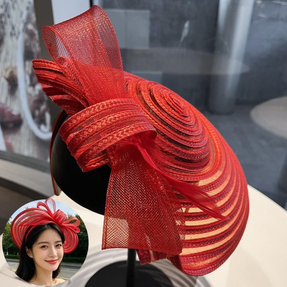 Bow Decoration Women's Tea Party Hat Headband Style Wedding Bridal Fascinator Hair Accessories