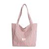 Striped About the Next Bag, Student's New Versatile Large-capacity Shopping Bag, Simple Tote Casual Commuter Shoulder Bag
