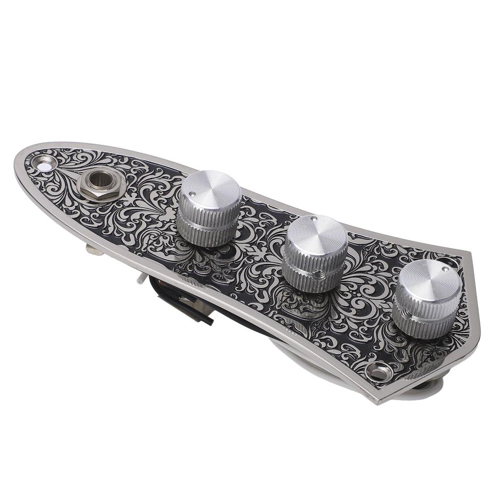 Металлическая плата регулировки громкости с жгутом проводов и ручкой переключателя для бас-гитары JB Jazz