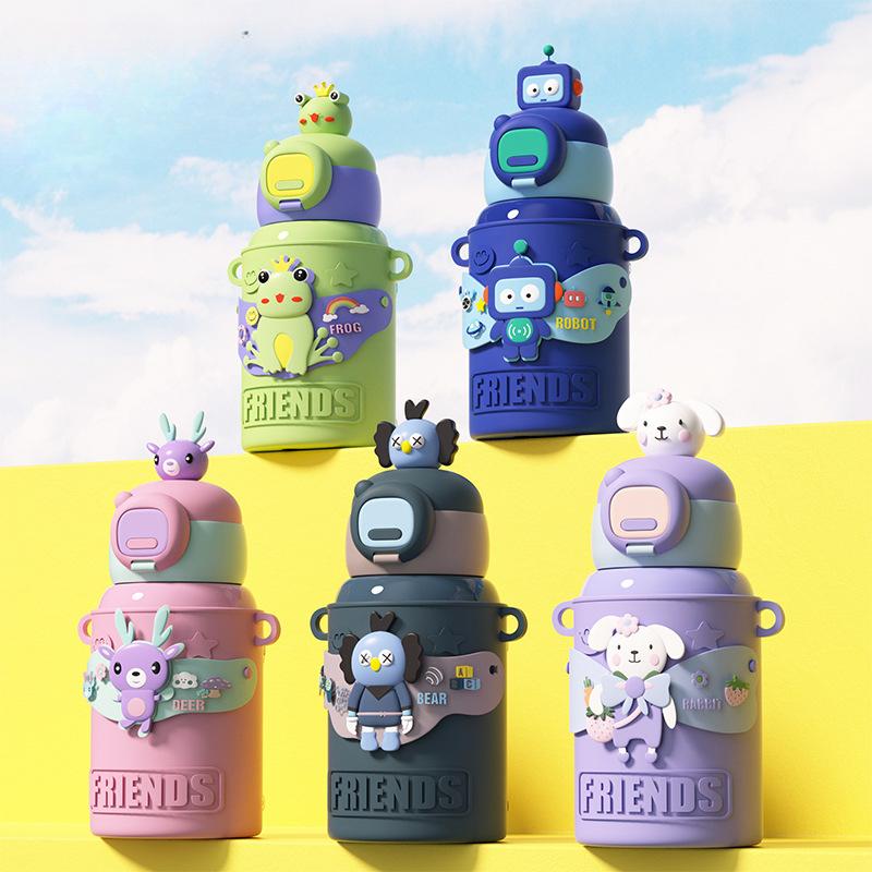 Высококачественная детская кукла с изолированными чашками, кукольная кружка, мультяшная милая чашка из нержавеющей стали 316, портативная чашка для креативных подарков против падения.