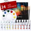 Acrylic Paint Set - 24 Colors 12ml For Canvas Fabric Leather Easter Egg Wood Ceramic Glass Art Craft Painting