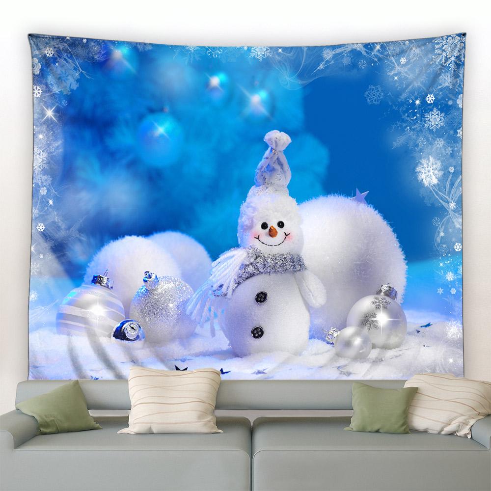 Санта-Клаус Снеговик с декоративным принтом и узором гобелен для дома, гостиной, спальни, настенное украшение, фон, тканевый гобелен