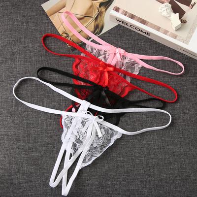 Модные кружевные открытые стринги G-string Трусики Нижнее белье Кружево Открытые Микро Бандажные Стринги Брифы Без ластовицы Т-бэк