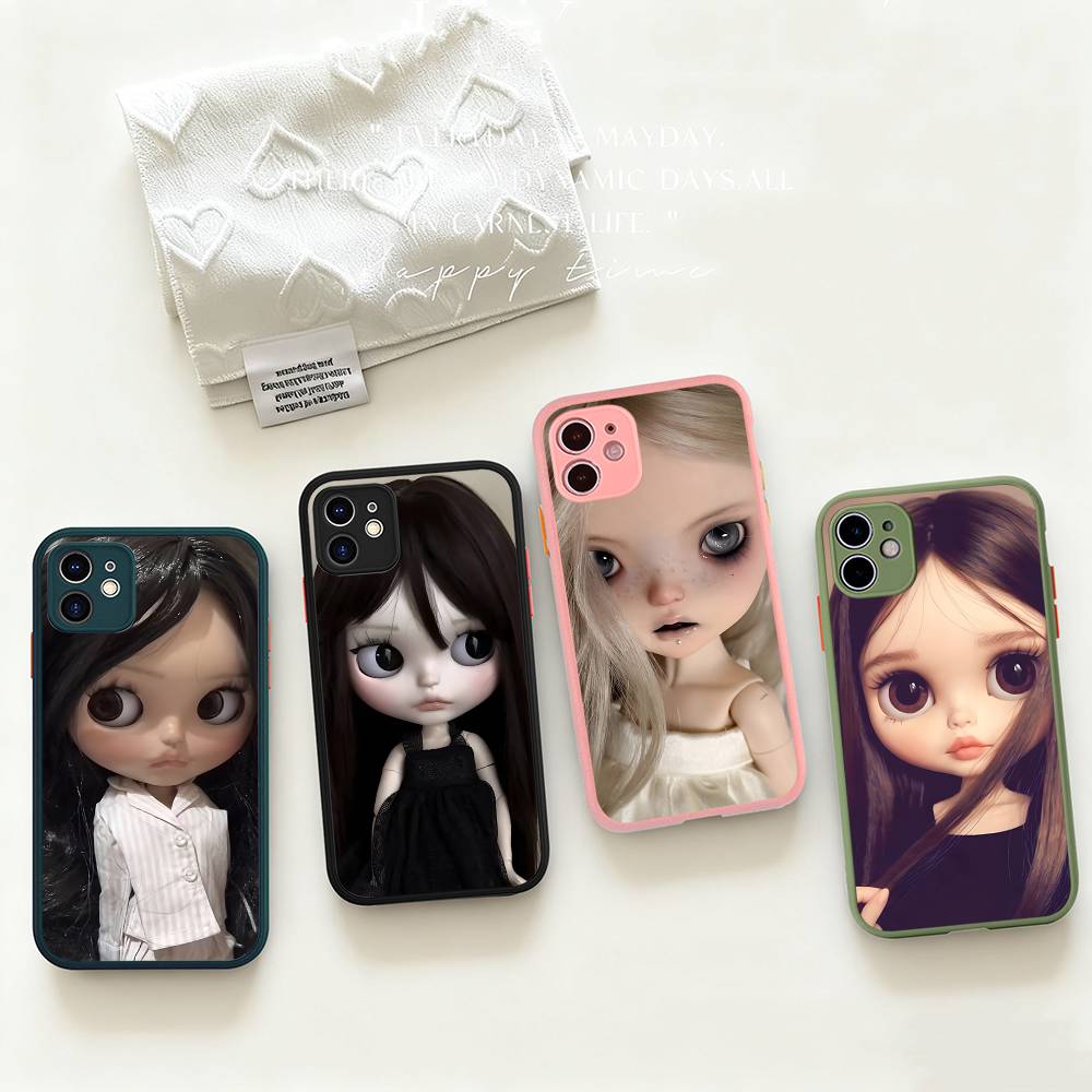 Темная милая кукла Девушка Арт Чехол для телефона Для IPhone 16 15 14 Plus 15 13 12 11 Pro Max X XS MAX Матовый чехол
