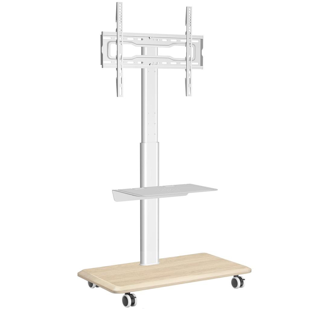 Rfiver Подставка под телевизор настенная подставка под телевизор с телевизором совместима с высотой стойки под телевизор деревянная нагрузка 40 до для коммерческого использования дома белый белый, ролики,