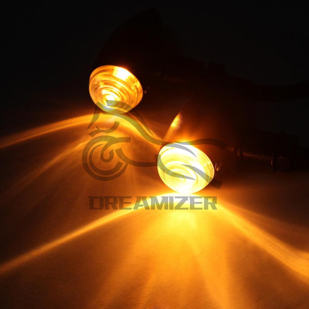 2 шт., универсальный мотоцикл, Янтарный светодиодный мини-пуля, указатели поворота, мигающие огни, лампа для Harley Cafe Racer Bobber