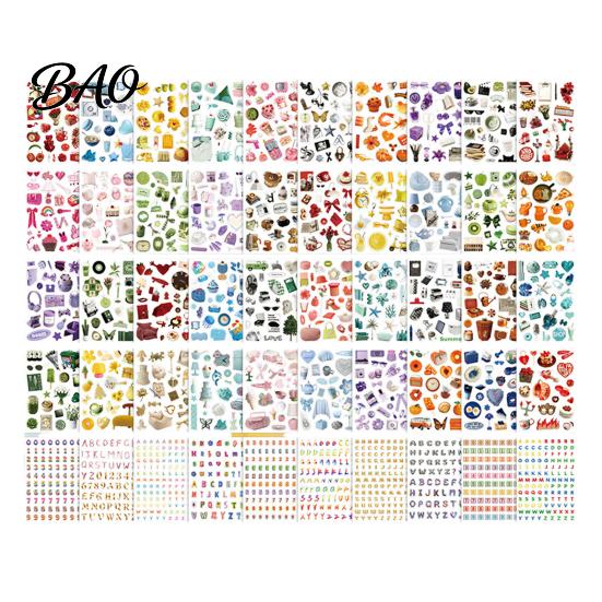 Planner Decoration Items 50 Pages Stickers Book, Korean Style Decorative Stickers, Journaling Accessories DIY Vinyl for Scrapbooking And Junk Adhesive