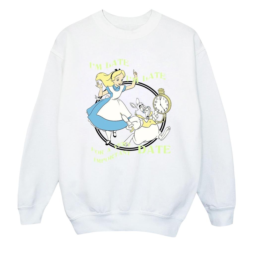 Disney Girls Alice In Wonderland I´m Late Sweatshirt