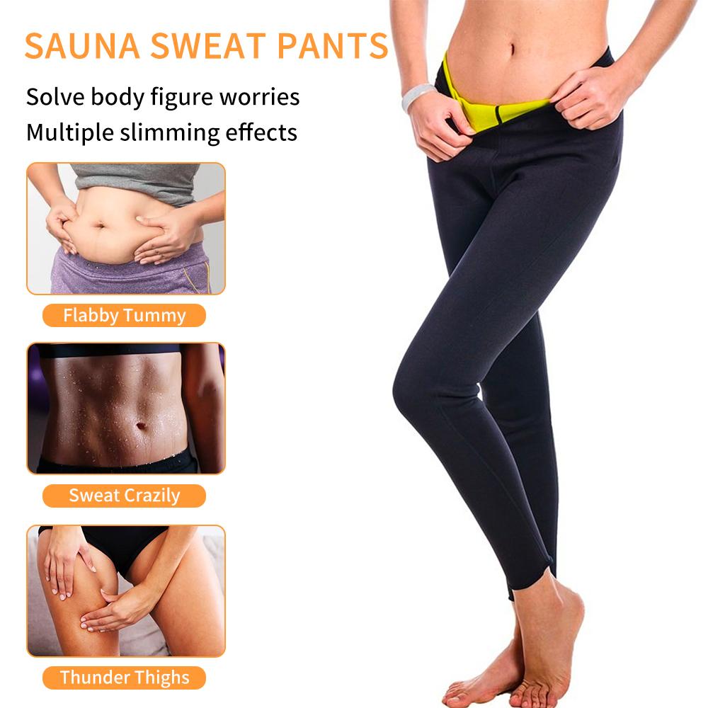 Hot Thermo Sweat Leggings Sauna Pants for Women Neoprene Slimming Pants Workout Body Shapers Fitness Trousers Exercise Sweatsuit