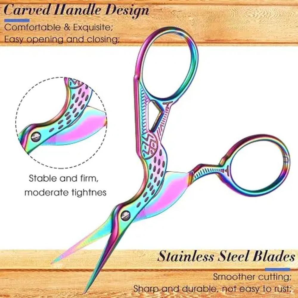 Bird Design Embroidery Scissors Vintage Stainless Steel Thread Snips for Sewing Cross Stitch Needlework Handicraft Daily DIY Use