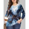 Women Plus Size T Shirt Abstract Flower Print TShirt Big Yards Tops Fashion Spring Autumn Long Sleeve Ladies Street Hipster Tee