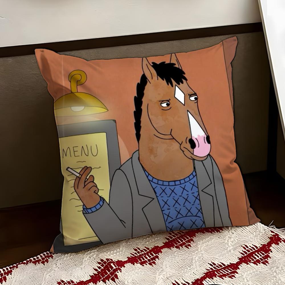 BBoJack Horseman Cushion Cover Reversible Soft Durable Pillow Cover Home Car MultiScene Use for Daily Comfort