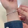 Bow Bracelets for Women Snake Bone Chain Bracelet Delicate Vintage Silver Color Bowknot Fashion Jewelry Gifts Fashion Silver Color Y2K Bracelet