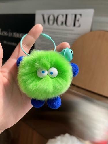 Милый мех кролика выдры, маленький брикет, автомобильный брелок, подвеска, корейская сетка, плюшевая школьная сумка знаменитостей, подвесной подарок